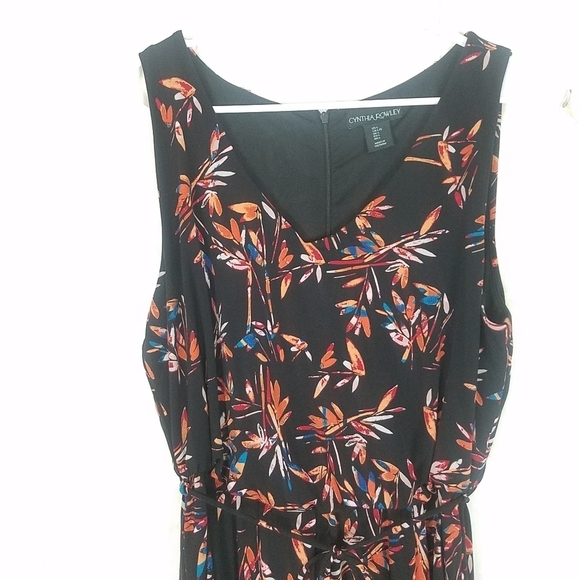 Cynthia Rowley black floral midi jumpsuit - Picture 4 of 10